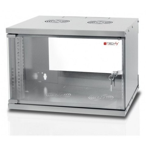 Szafa wisząca ECO 19cali 6U/450mm zmontowana, szara Techly