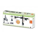 Uchwyt biurkowy LCD/LED 13-24 cali potrójny 3x10kg, czarny Techly