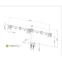 Uchwyt biurkowy LCD/LED 13-24 cali potrójny 3x10kg, czarny Techly