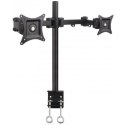 Uchwyt biurkowy LCD/LED 13-27 cali podwójny 2x10kg, czarny Techly