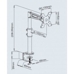 Uchwyt biurkowy regulowany 13-19cali 8kg czarny Techly