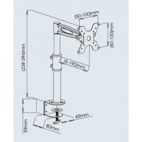 Uchwyt biurkowy regulowany 13-19cali 8kg czarny Techly Uchwyt biurkowy regulowany 13-19cali 8kg czarny Techly
