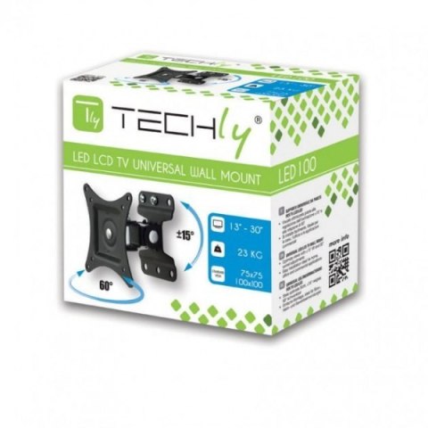 Uchwyt ścienny LCD/LED 13-30 cali czarny, 23kg Techly Uchwyt ścienny LCD/LED 13-30 cali czarny, 23kg Techly