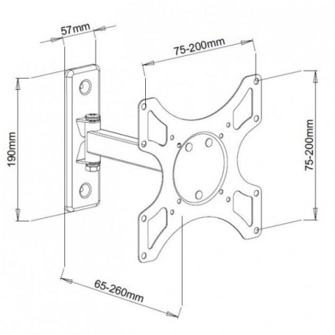 Uchwyt ścienny LCD/LED 19-37cali 25kg regulowany, biały Techly Uchwyt ścienny LCD/LED 19-37cali 25kg regulowany, biały Techly