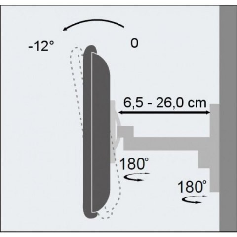 Uchwyt ścienny LCD/LED 19-37cali 25kg regulowany, biały Techly Uchwyt ścienny LCD/LED 19-37cali 25kg regulowany, biały Techly