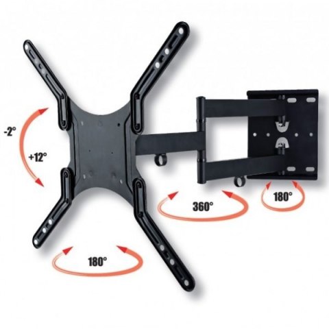 Uchwyt ścienny LCD/LED 23-55cali podwójne ramię, 45kg, czarny Techly Uchwyt ścienny LCD/LED 23-55cali podwójne ramię, 45kg, czarny Techly