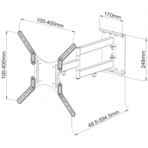 Uchwyt ścienny LCD/LED 23-55cali regulowany biały Techly Uchwyt ścienny LCD/LED 23-55cali regulowany biały Techly