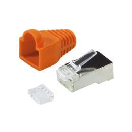 Wtyki RJ45 CAT.6 z osłoną, 100szt., pomarańczowe LogiLink