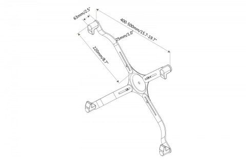 Adapter do LCD bez otworów w standardzie VESA, max. 30", max. obciążenie 8kg Digitus