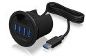 IB-HUB1403 HUB biurkowy 60mm IcyBox