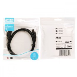 Kabel USB AM-AM 1.8m czarny TB