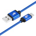 Kabel USB-USB C 1.5m niebieski sznurek TB