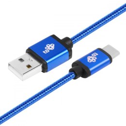 Kabel USB-USB C 1.5m niebieski sznurek TB