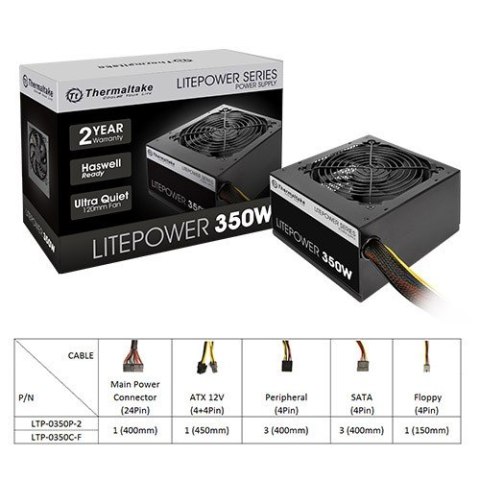 Litepower II Black 350W (Active PFC, 120mm) Thermaltake