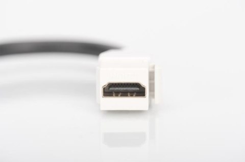 Moduł Keystone HDMI z kablem 12cm, łącznik do gniazd i pustych paneli, żeński/żeński, biały Digitus