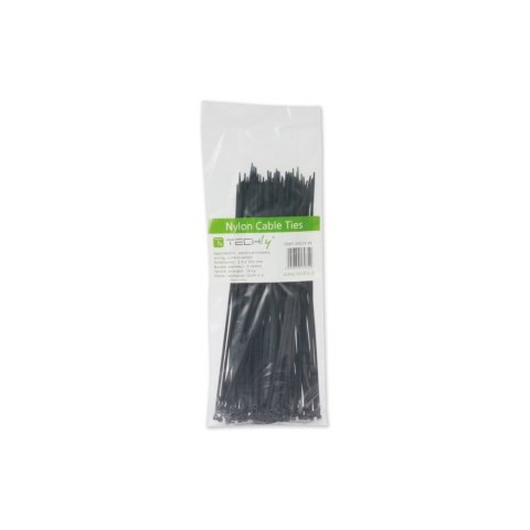 Nylonowe opaski zaciskowe 200 x 2.5mm 100szt. czarne Techly