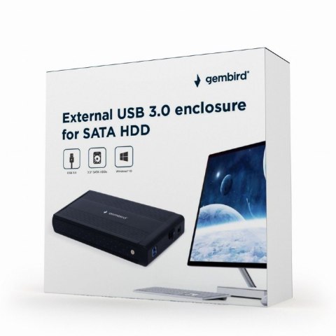 Obudowa zewnętrzna 3.5 USB 3.0 Czarna Gembird