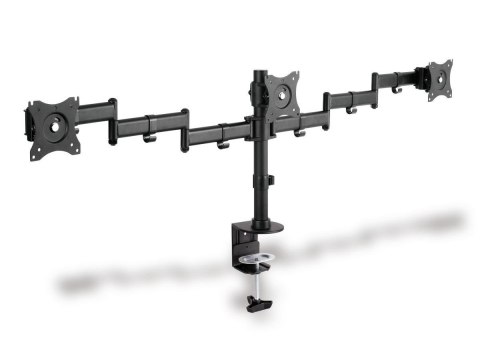 Stojak biurkowy potrójny z zaciskiem, 3xLCD, max. 27, max. obciążenie 8kg, uchylno-obrotowy 360 Digitus