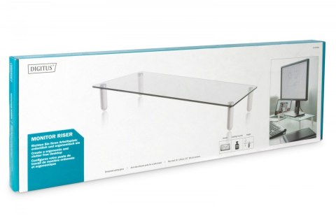 Szklana podstawa dla monitora, powierzchnia robocza: 56x21cm, max. obciążenie: 20kg Digitus