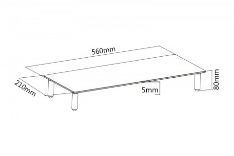 Szklana podstawa dla monitora, powierzchnia robocza: 56x21cm, max. obciążenie: 20kg Digitus