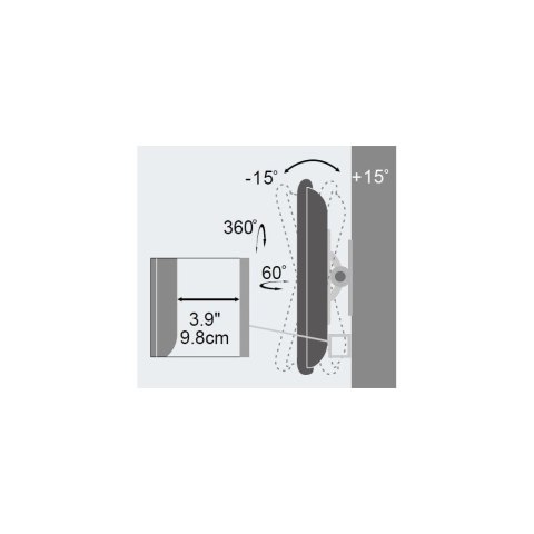 Uchwyt ścienny do TV LCD/LED 13-30cali 23kg VESA pełna regulacja biały Techly Uchwyt ścienny do TV LCD/LED 13-30cali 23kg VESA pełna regulacja biały Techly