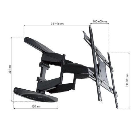Uchwyt ścienny do TV LCD/LED 40-80cali 50kg VESA pełna regulacja czarny Techly Uchwyt ścienny do TV LCD/LED 40-80cali 50kg VESA pełna regulacja czarny Techly