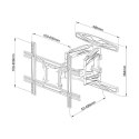 Uchwyt ścienny do TV LCD/LED 40-80cali 50kg VESA pełna regulacja czarny Techly