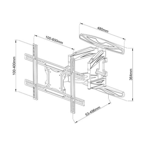 Uchwyt ścienny do TV LCD/LED 40-80cali 50kg VESA pełna regulacja czarny Techly Uchwyt ścienny do TV LCD/LED 40-80cali 50kg VESA pełna regulacja czarny Techly