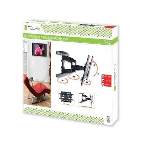 Uchwyt ścienny do TV LCD/LED 40-80cali 50kg VESA pełna regulacja czarny Techly Uchwyt ścienny do TV LCD/LED 40-80cali 50kg VESA pełna regulacja czarny Techly