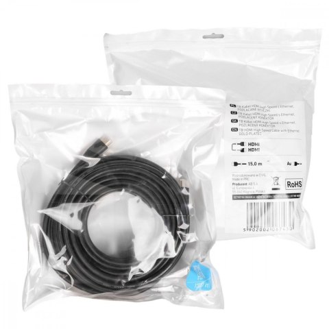 Kabel HDMI v2.0 15 m pozłacany TB Kabel HDMI v2.0 15 m pozłacany TB