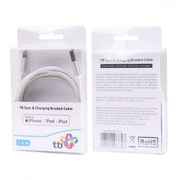 Kabel Lightning-USB 1.5m srebrny MFi TB