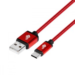 Kabel USB-USB C 1.5m rubinowy sznurek TB