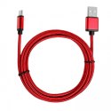 Kabel USB-USB C 1.5m rubinowy sznurek TB