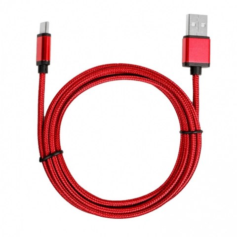 Kabel USB-USB C 1.5m rubinowy sznurek TB Kabel USB-USB C 1.5m rubinowy sznurek TB