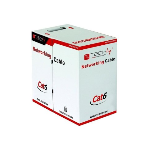Kabel instalacyjny skrętka UTP Cat6 4x2 linka CCA 305m szary Techly Kabel instalacyjny skrętka UTP Cat6 4x2 linka CCA 305m szary Techly