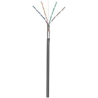 Kabel skrętka zewnętrzna F/UTP Cat5e 4x2 drut CCA 305m czarny Techly