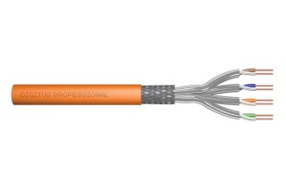 Kabel teleinformatyczny instalacyjny DIGITUS kat.7, S/FTP, Dca, drut, AWG 23/1, LSOH, 100m, pomarańczowy Digitus