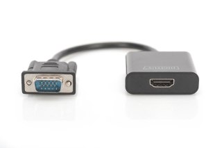 Konwerter/adapter audio-video VGA do HDMI, 1080p FHD, z audio 3.5mm MiniJack Digitus