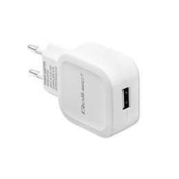 Ładowarka sieciowa 12W | 5V | 2.4A | USB | Biała Qoltec