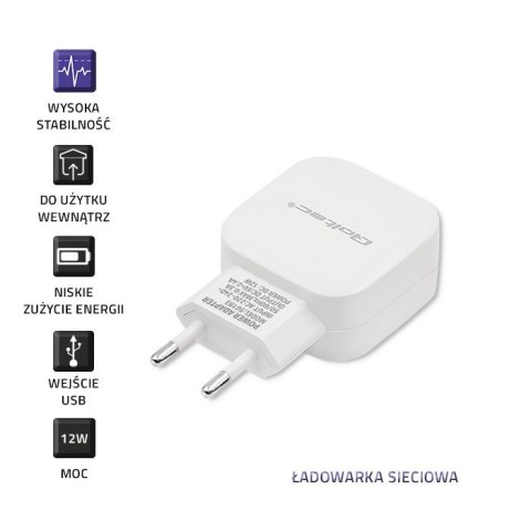 Ładowarka sieciowa 12W | 5V | 2.4A | USB | Biała Qoltec Ładowarka sieciowa 12W | 5V | 2.4A | USB | Biała Qoltec