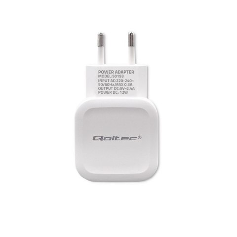 Ładowarka sieciowa 12W | 5V | 2.4A | USB | Biała Qoltec Ładowarka sieciowa 12W | 5V | 2.4A | USB | Biała Qoltec