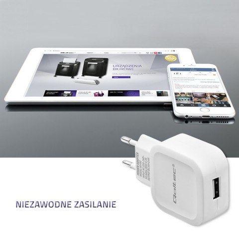Ładowarka sieciowa 12W | 5V | 2.4A | USB | Biała Qoltec Ładowarka sieciowa 12W | 5V | 2.4A | USB | Biała Qoltec