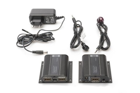Przedłużacz/Extender HDMI do 50m po skrętce Cat.6/7 UTP, 1080p 60Hz FHD, HDCP 1.2, IR, audio (zestaw) Digitus