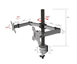 Uchwyt TB-MO2 do dwóch monitorów dwuramienny do 27 cali 10kg VESA 100 TB