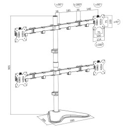 Uchwyt na 4 monitory 13-32, max. 8kg LogiLink