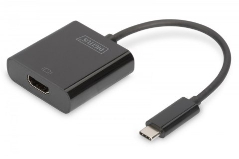 Adapter graficzny HDMI 4K 30Hz UHD na USB 3.1 Typ C, z audio, czarny, dĹ. 15cm