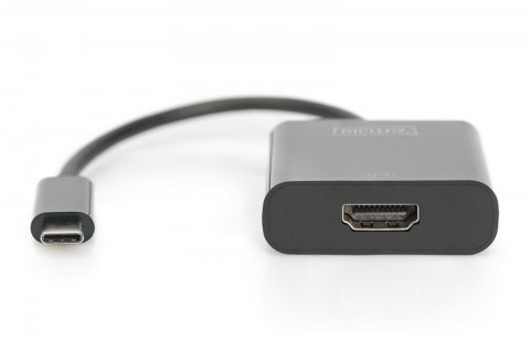 Adapter graficzny HDMI 4K 30Hz UHD na USB 3.1 Typ C, z audio, czarny, dĹ. 15cm