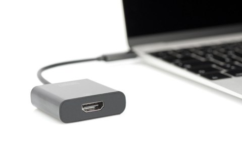 Adapter graficzny HDMI 4K 30Hz UHD na USB 3.1 Typ C, z audio, czarny, dĹ. 15cm