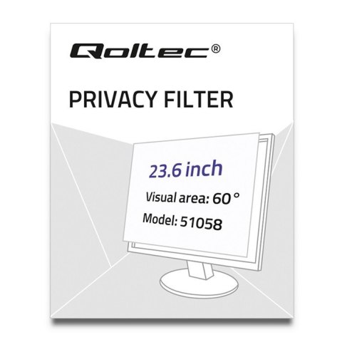 Filtr prywatyzujący RODO | 23.6 cale | 16:9 Qoltec