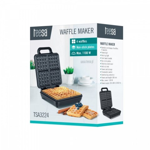Gofrownica 4 gofry 1100W teflon TEESA
